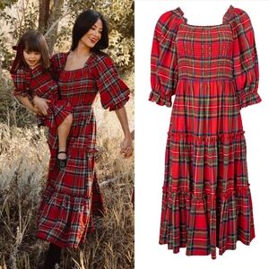 Ivy City Co Madeline Holiday Plaid Red Dress